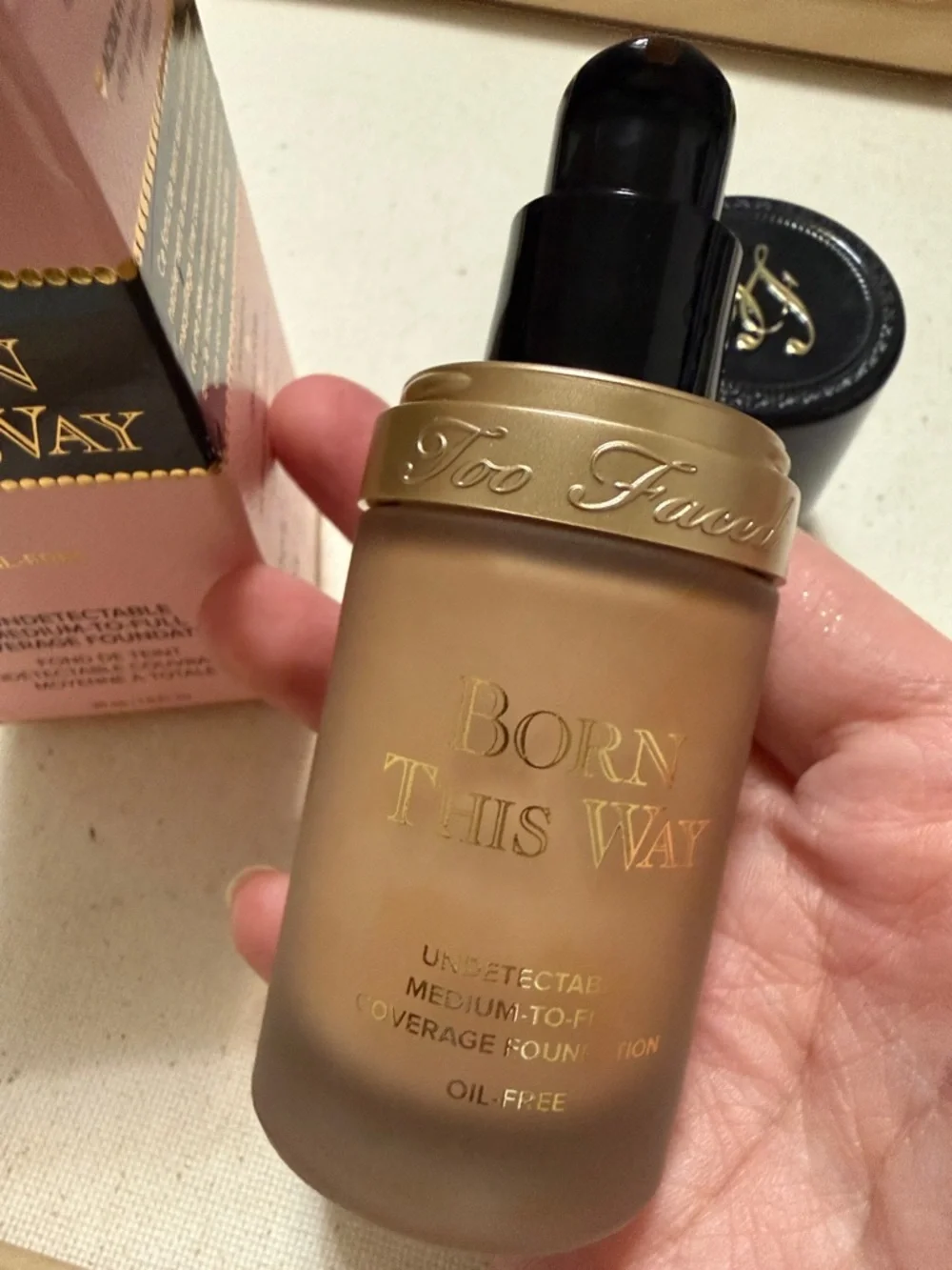 Too Faced Born This Way Foundation W/Box in the shade WARM BEIGE